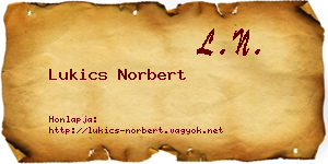 Lukics Norbert névjegykártya